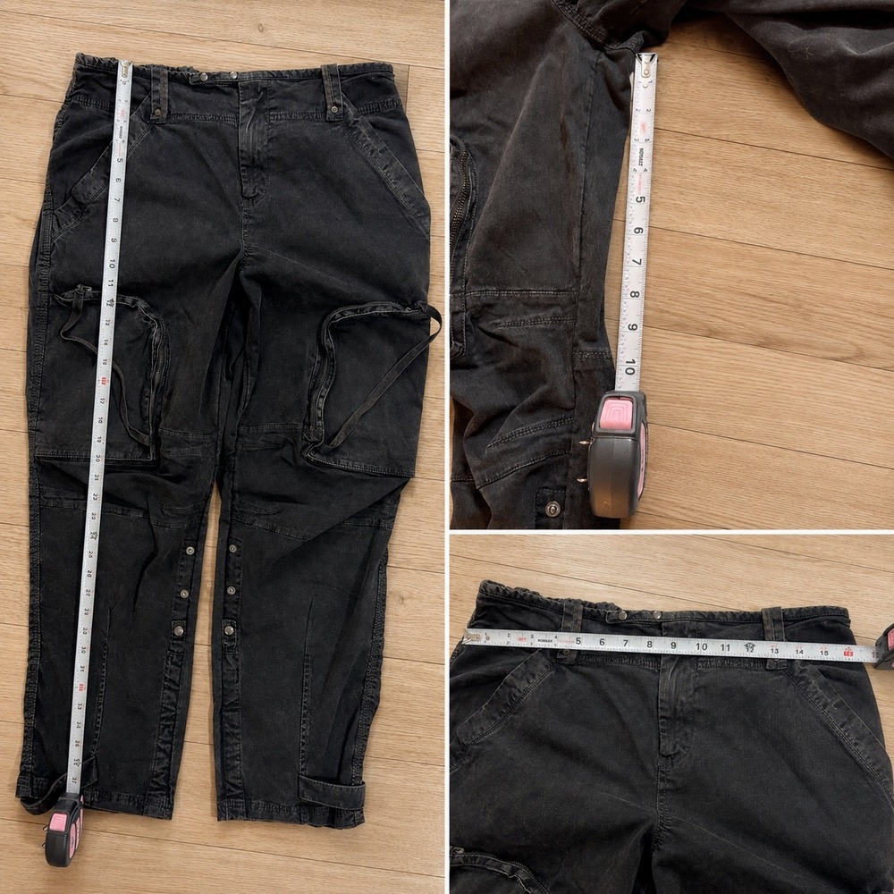 Free People We The Free Can't Compare Cargo Pants Women's L Washed Black69.99 - Picture 8 of 8